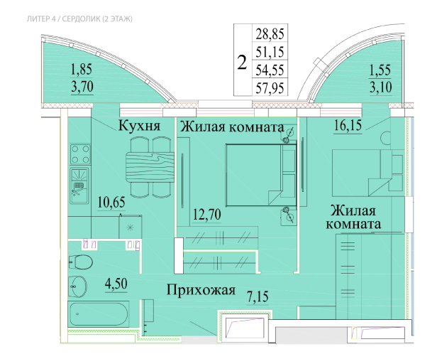 Планировки квартир литера 4